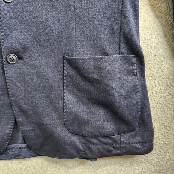 Michael Kors Blazer Mens 46R Blue Double Vent 2 Button Notched Summer Thin - Picture 3 of 16